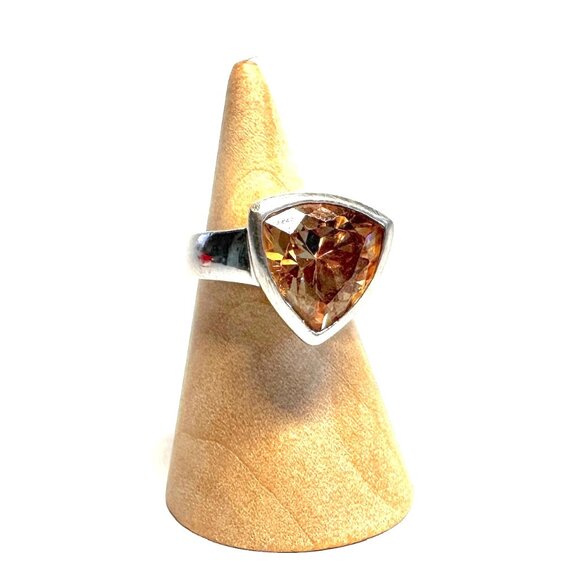 Elle Sterling Silver & Monster Topaz Ring with Signature Ruby Accent — EUC - Picture 1 of 12